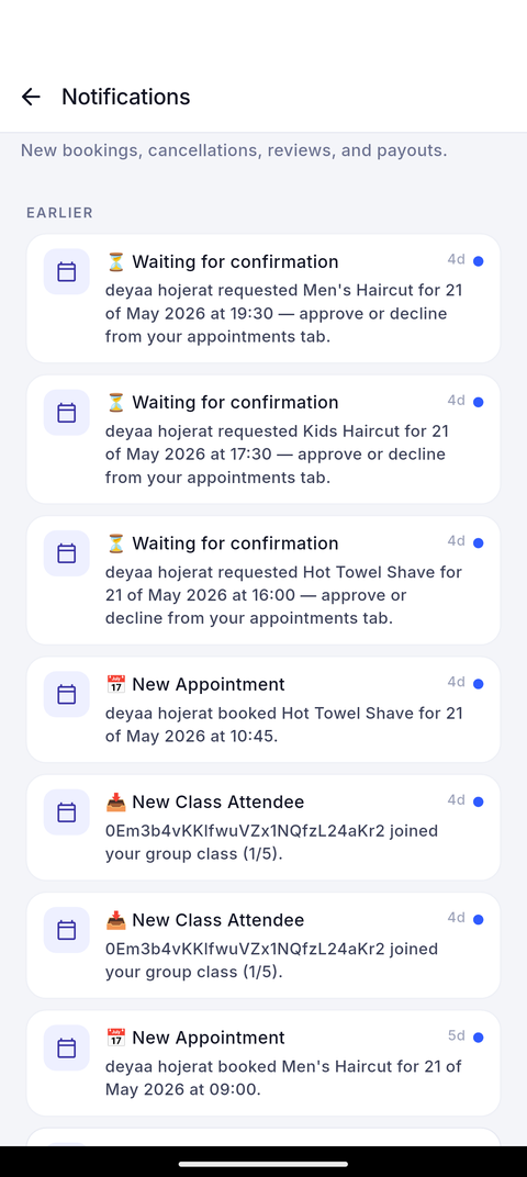 Dorak — automatic booking notifications and reminders