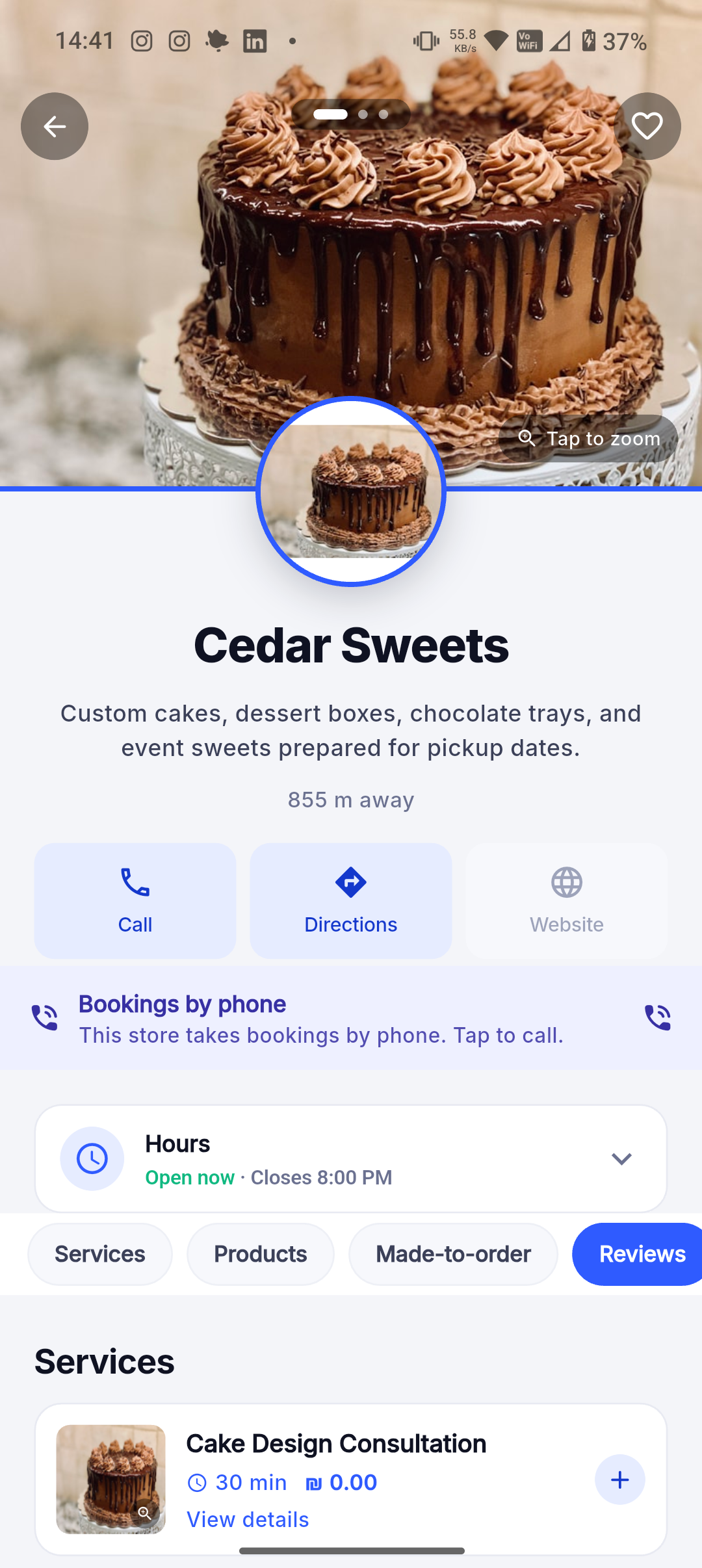 Bakeries and home bakers screenshot in Dorak Appointments